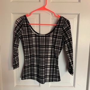 black and white shirt